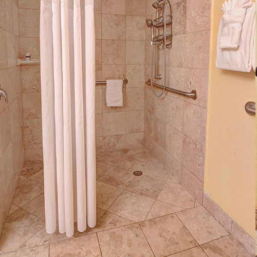 One-King Suite Oversized Shower - roll-in shower